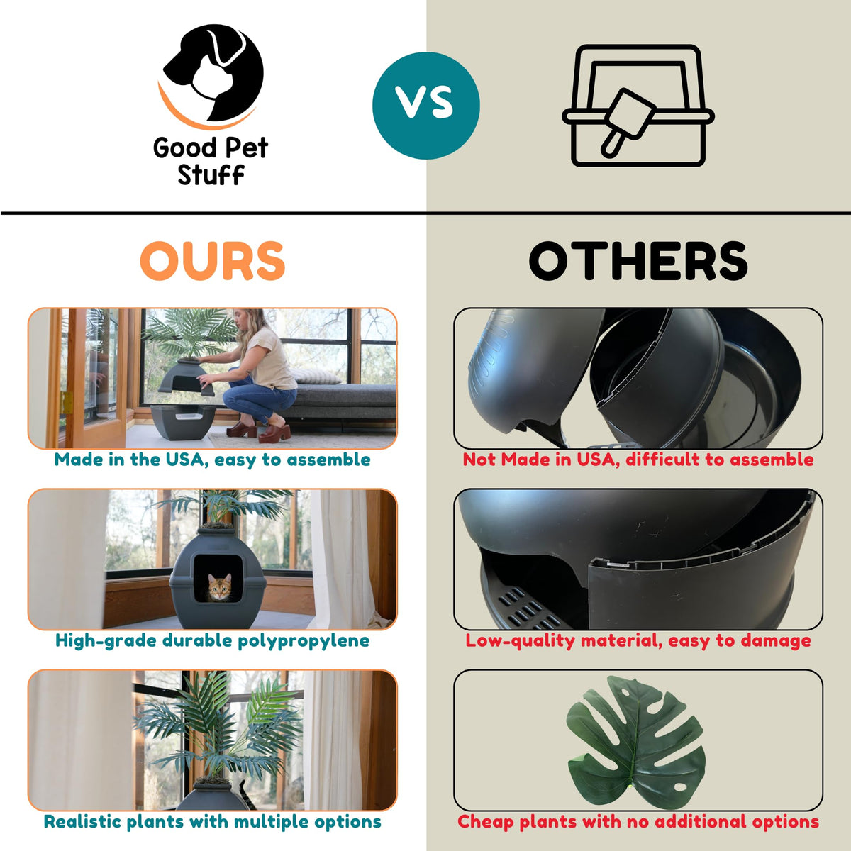 White Hidden Litter Box Planter with Carbon Filter Y603