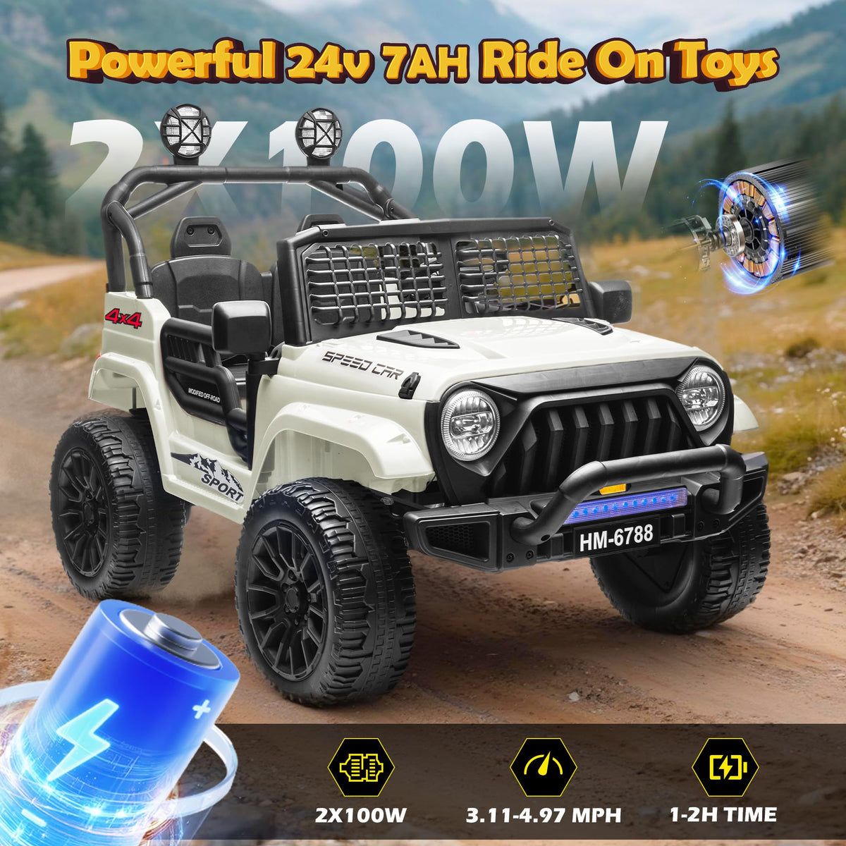 24V 2 Seater Ride on Car Y4322