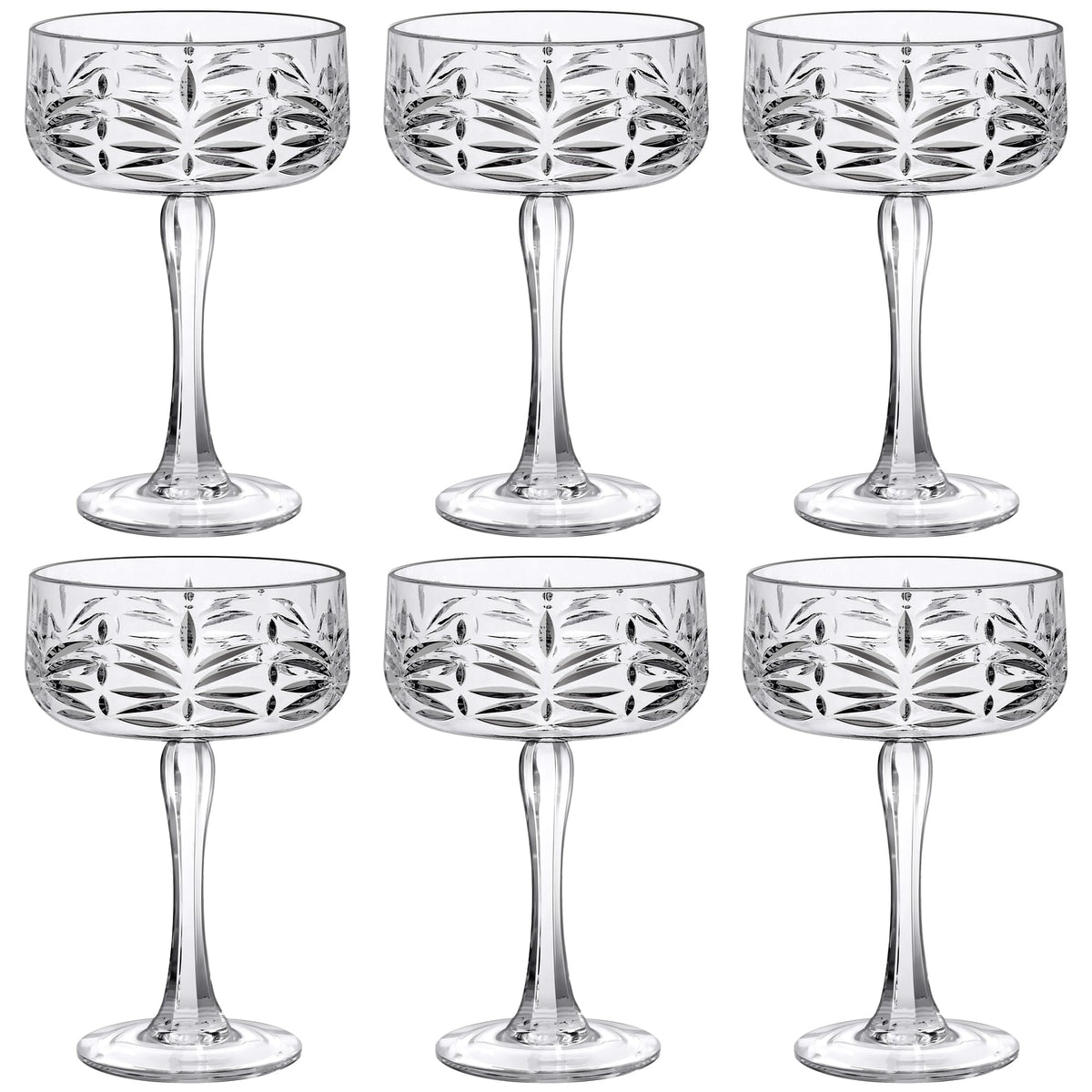 12-Ounce Plastic Coupe Glasses Set of 6 G45505