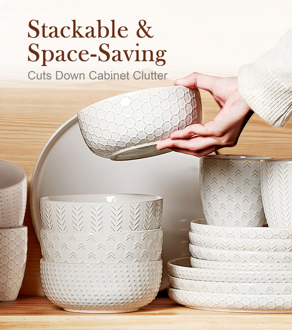 26 oz Ceramic Cereal Bowls Set of 4 B921