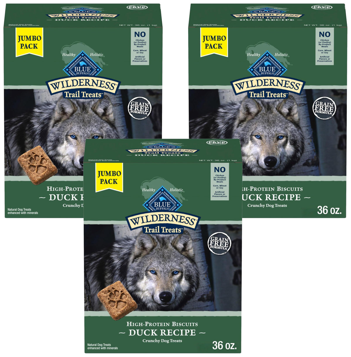 High Protein Grain Free Duck Recipe Dog Biscuits 36-oz E3198