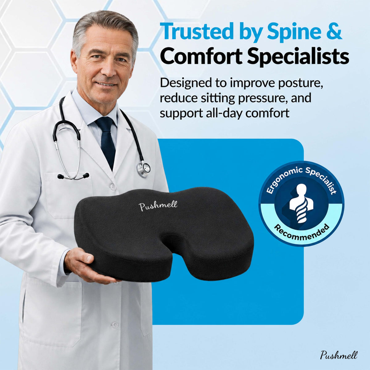 Memory Foam Gel Seat Cushion with Extra Cover V3756