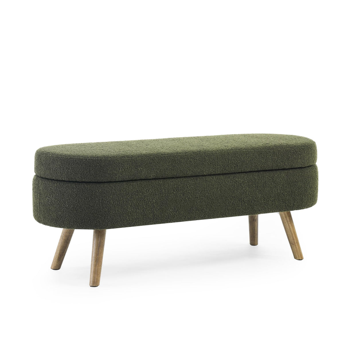 Oval Storage Bench with Rubber Wood Legs U23205