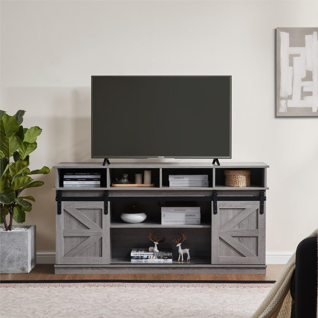 Grey Sliding Barn Door TV Stand Q975000