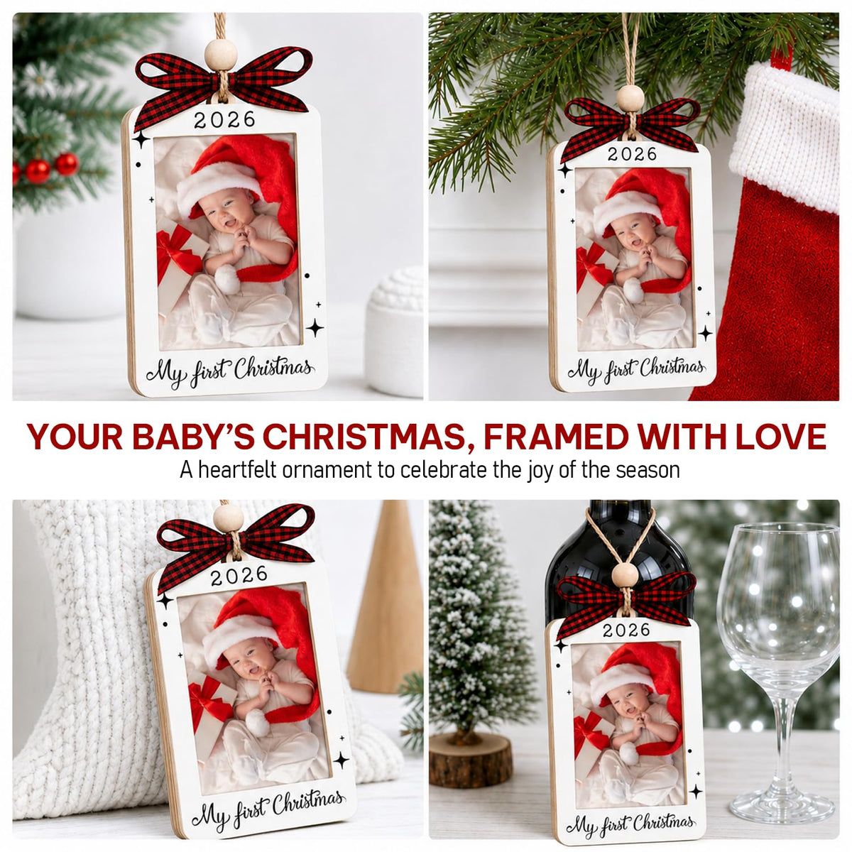 Baby's First Christmas Ornament 2026 Picture Frame C400199