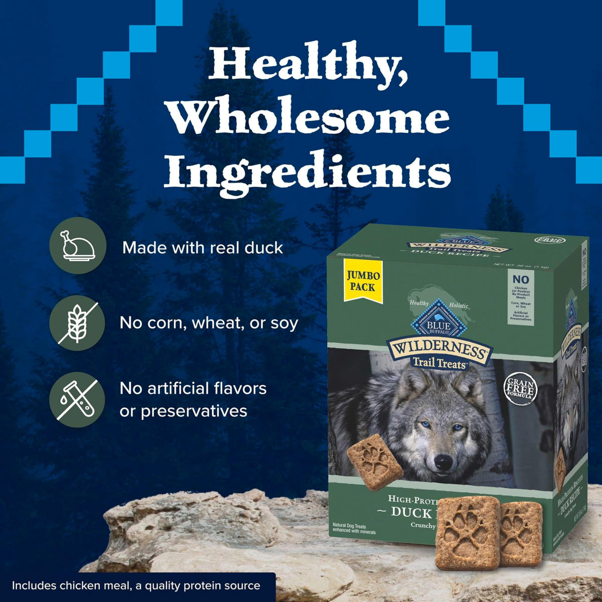 High Protein Grain Free Duck Recipe Dog Biscuits 36-oz E3198