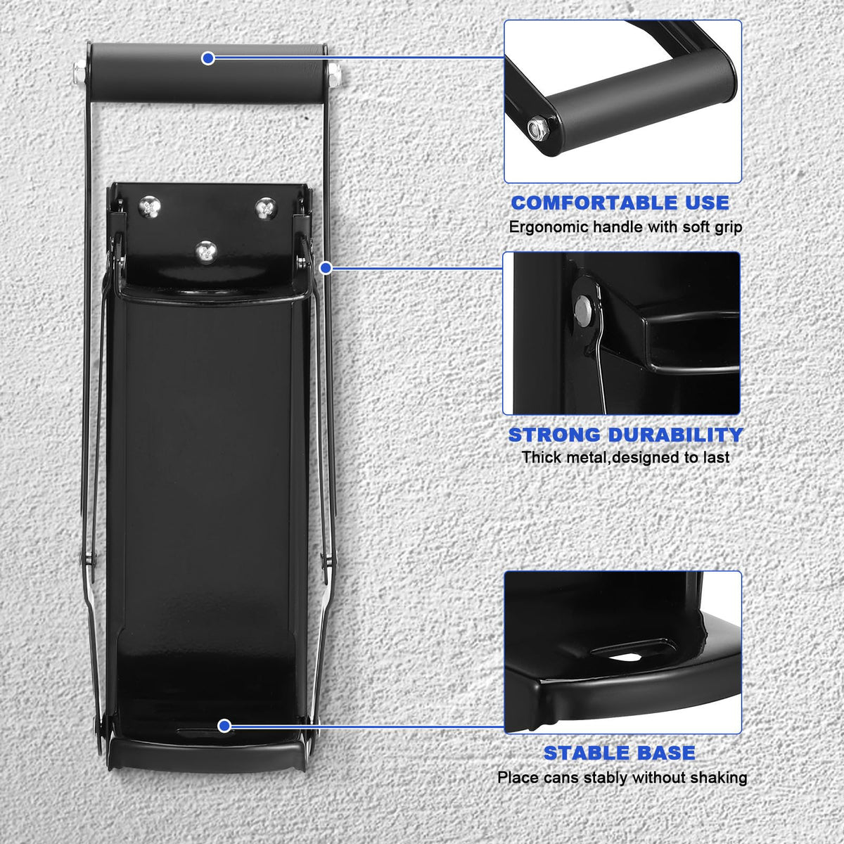 Wall Mounted Stainless Steel Can Crusher with Bottle Opener I57288