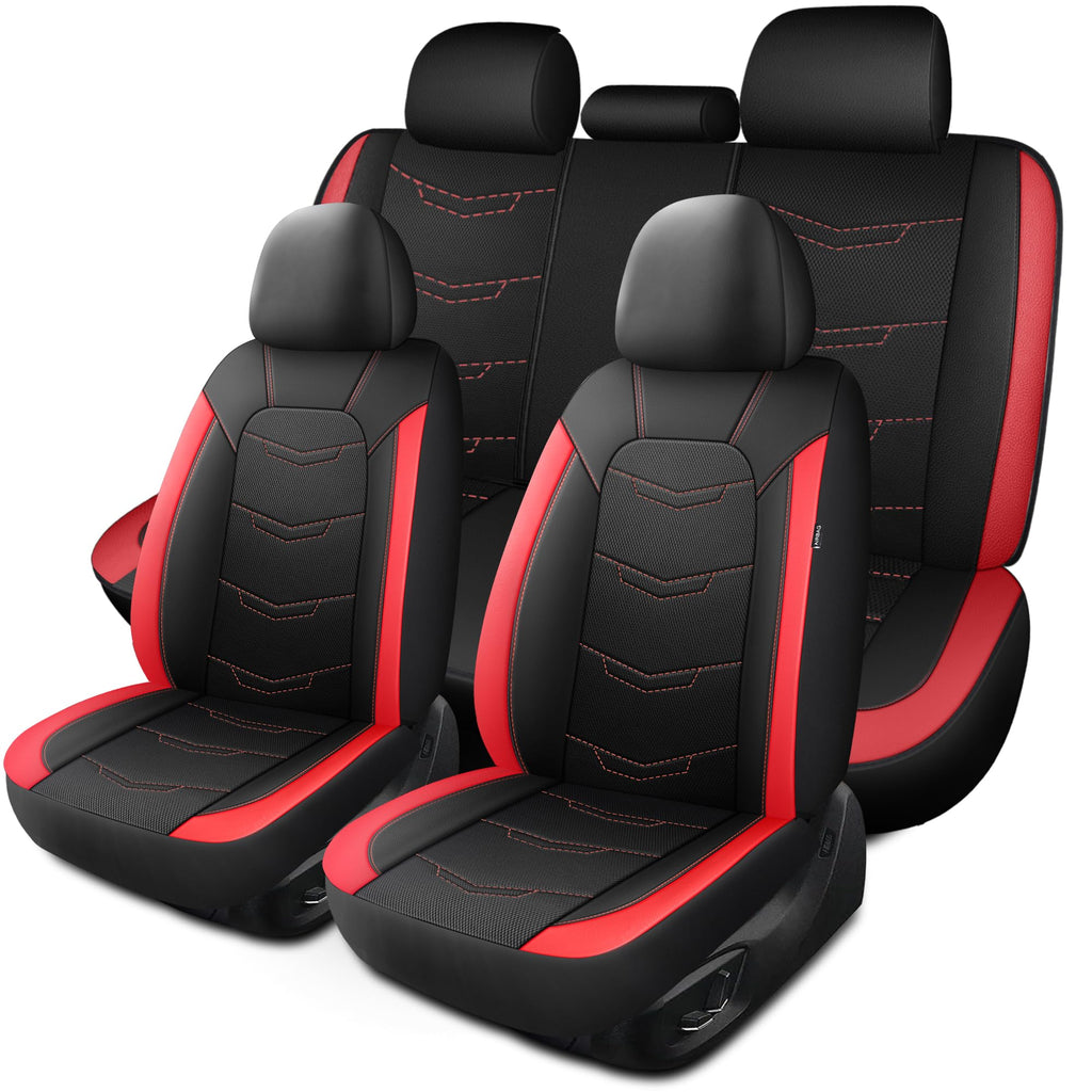 Car Seat Cover Black Red J79582