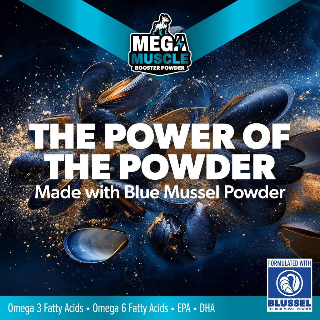 Dog Muscle Support Powder Blue Mussel Bone Broth Food Topper 3.2 oz C107