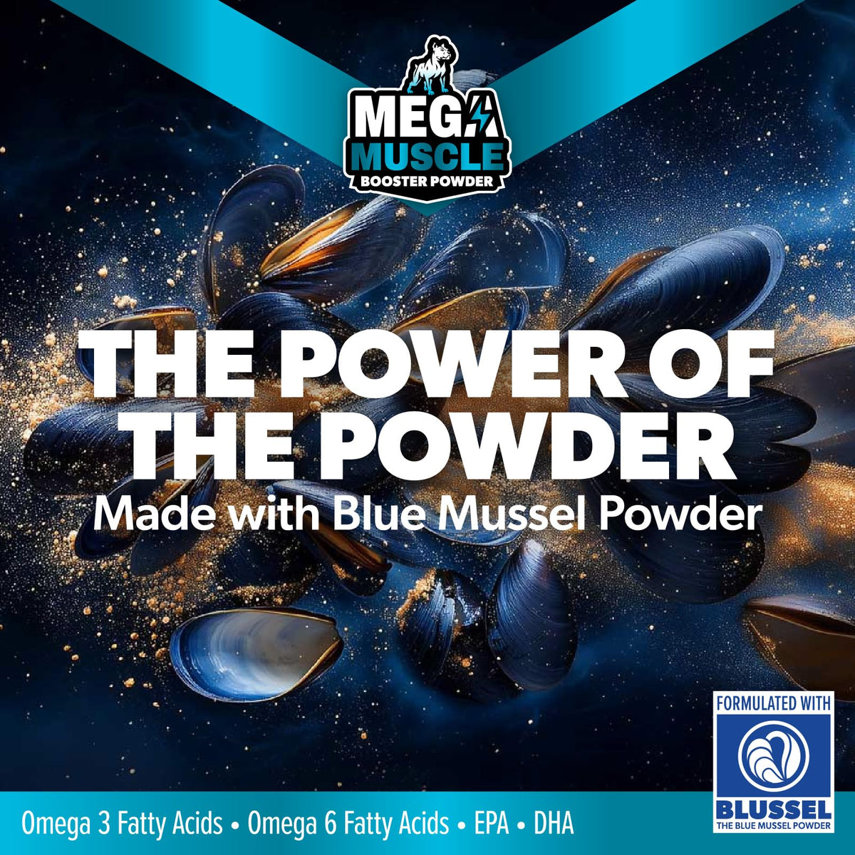 Dog Muscle Support Powder Blue Mussel Bone Broth Food Topper 3.2 oz C107