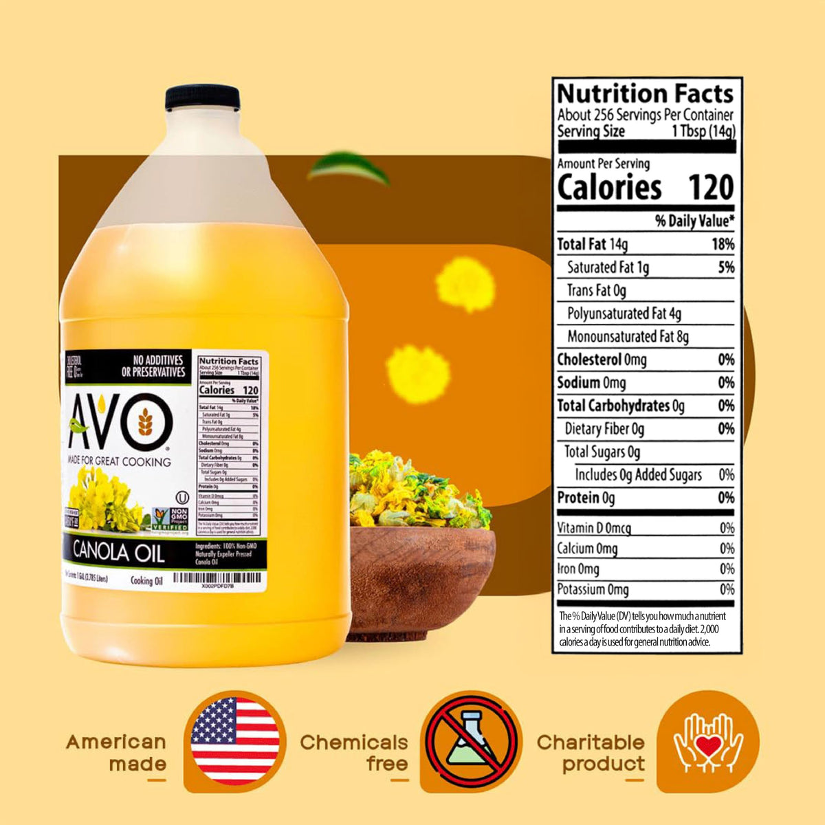 Expeller Pressed Canola Oil, 1 Gallon, Non-GMO U8162