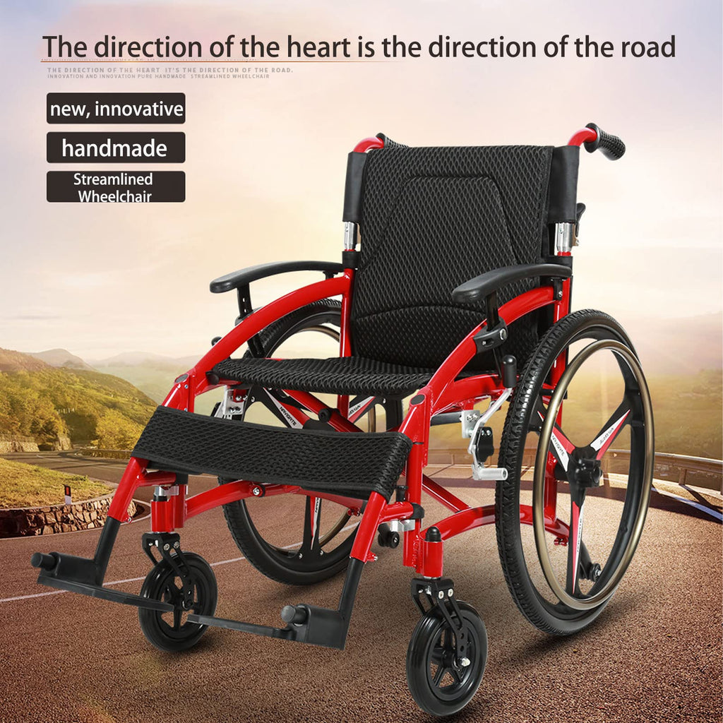 Folding Transport Wheelchair with Detachable Full Arms and Elevating Leg Rest D30154