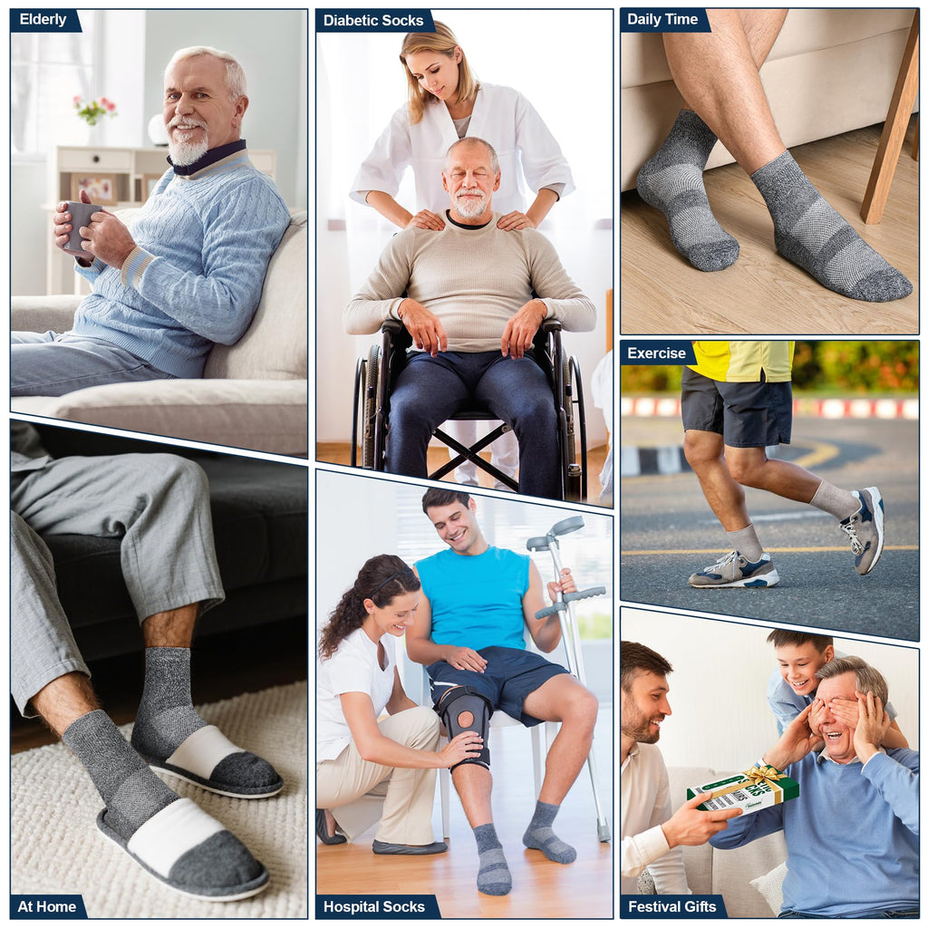 6 Pairs Bamboo Viscose Non Binding Ankle Diabetic Socks X57143