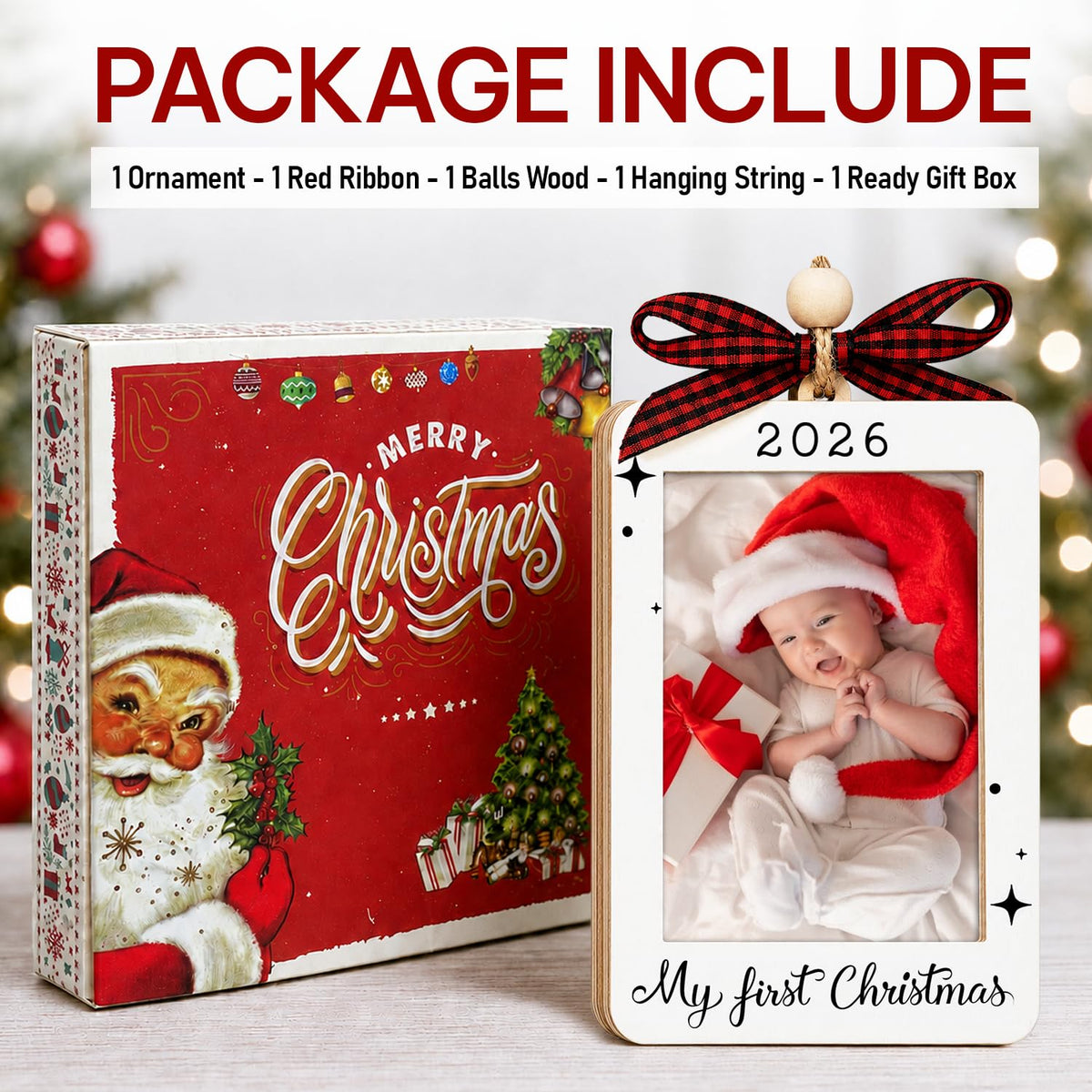 Baby's First Christmas Ornament 2026 Picture Frame C400199