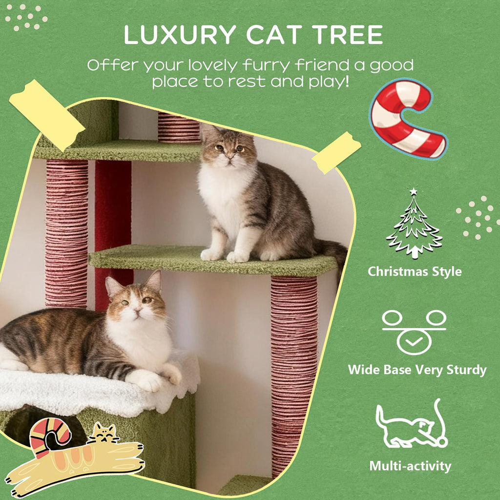 70 Inch Tall Multi Level Cat Tree with 2 Condos M3973