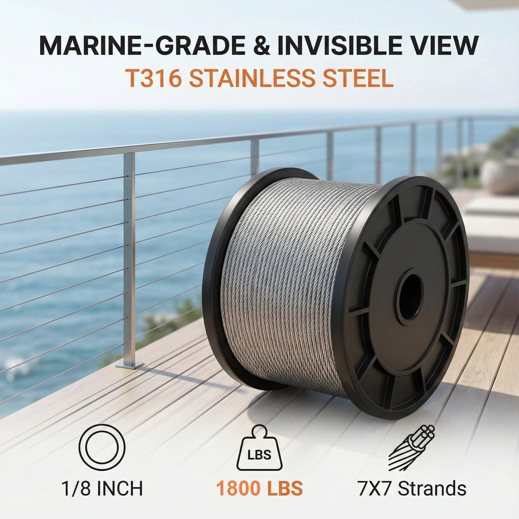 1/8 Stainless Steel T316 Cable 500FT O5031