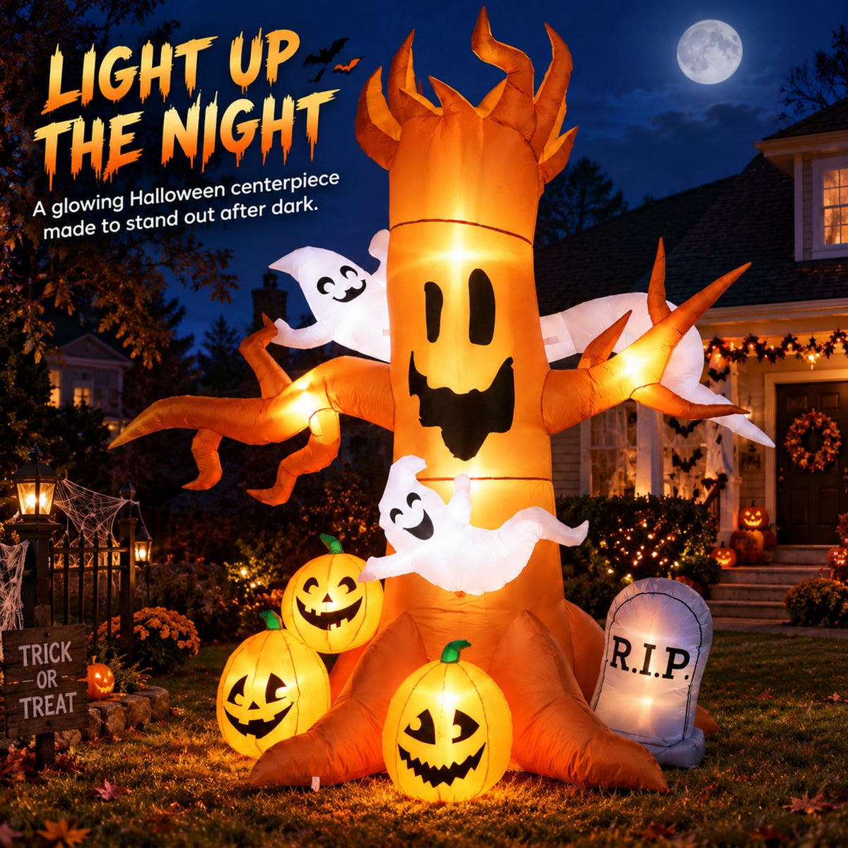 8FT Halloween Inflatable Ghost Tree Decoration R226