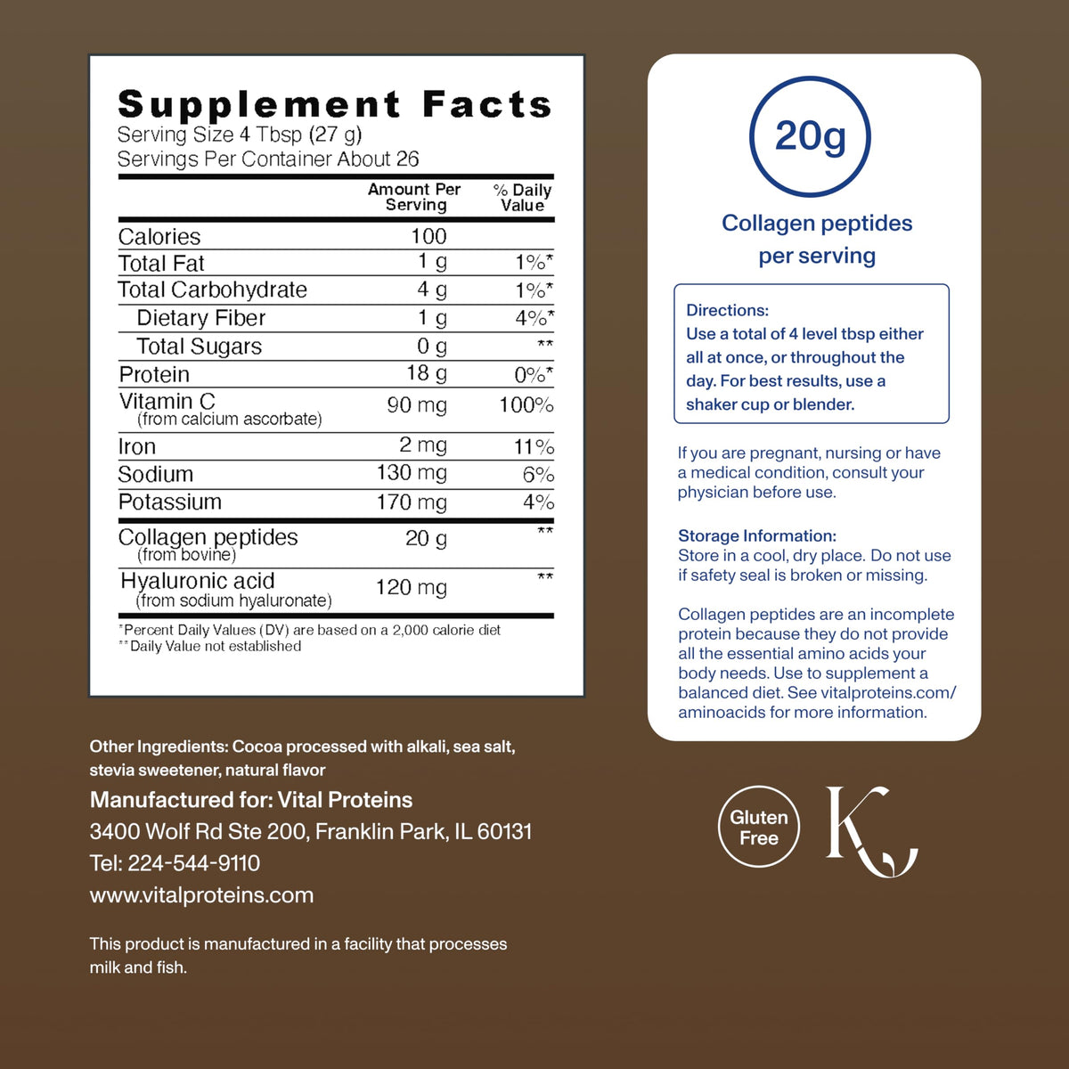Collagen Peptides Chocolate 24.7oz E41411