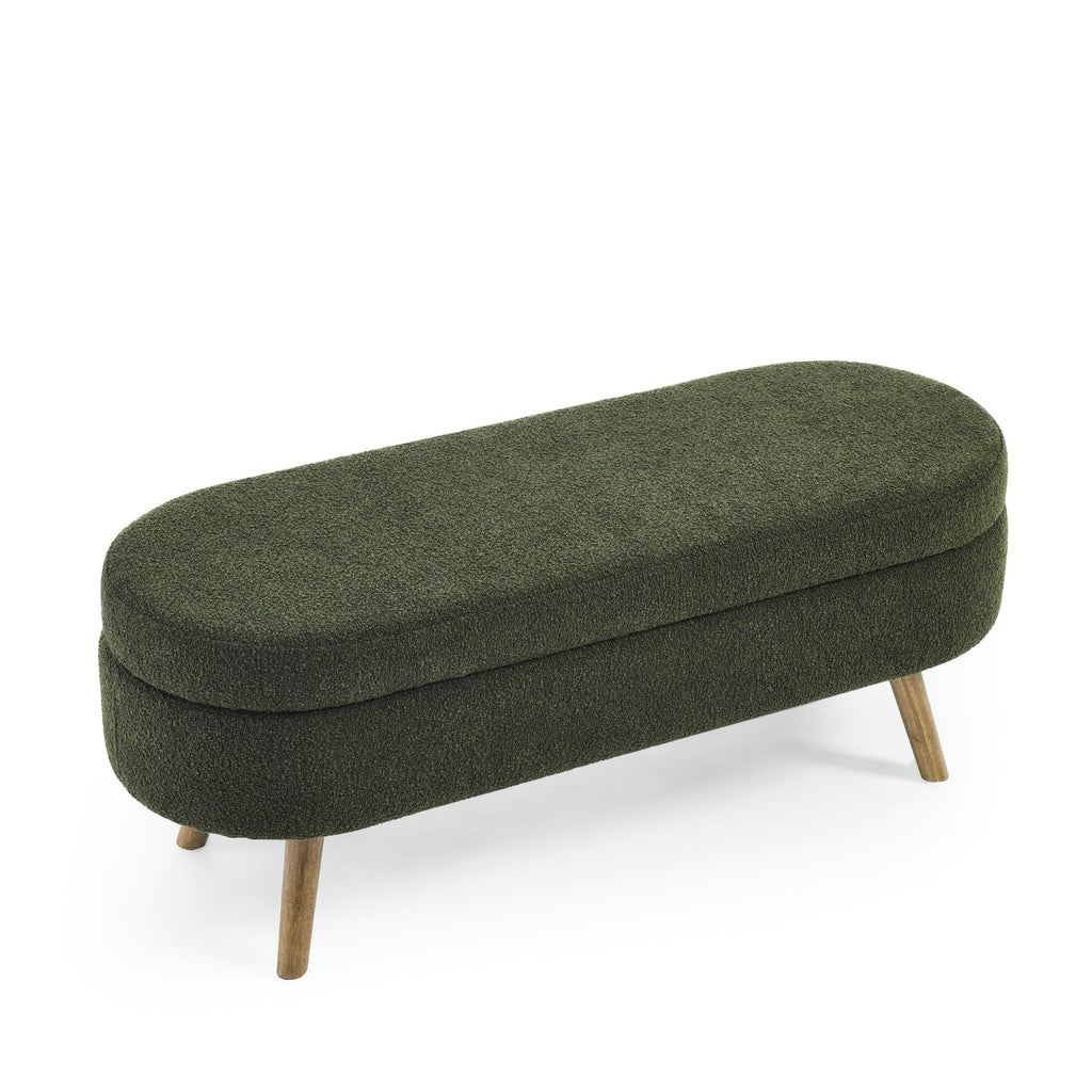 Oval Storage Bench with Rubber Wood Legs U23205