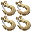 3/8 Inch Heavy Duty Forged Steel Clevis Slip Hook with Latch, 4 Pack N64029