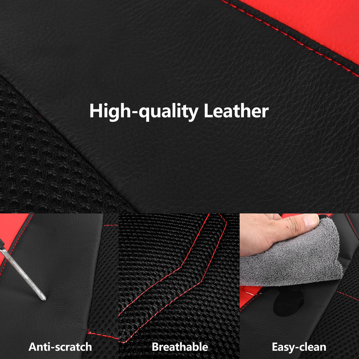 Car Seat Cover Black Red J79582