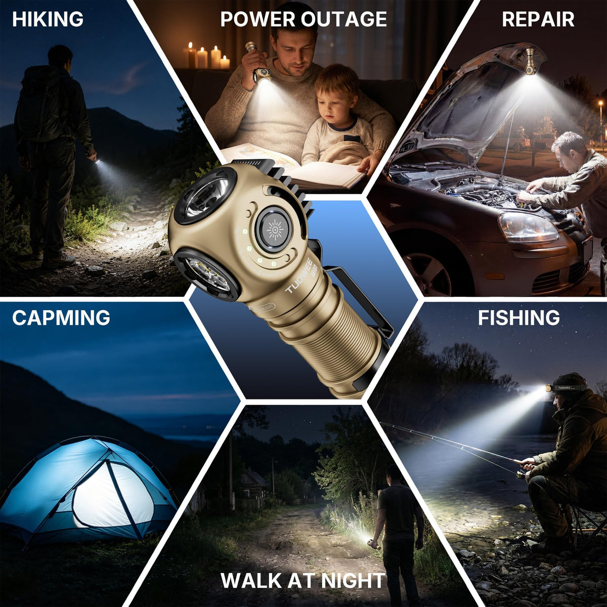 2400 Lumen Rechargeable LED Flashlights with Clip B276