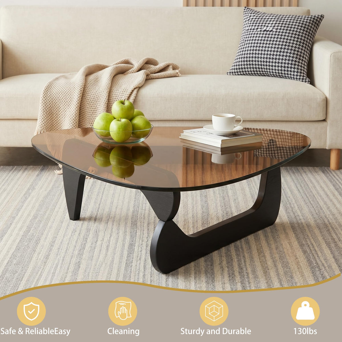 32" Black Tempered Glass Coffee Table W102296