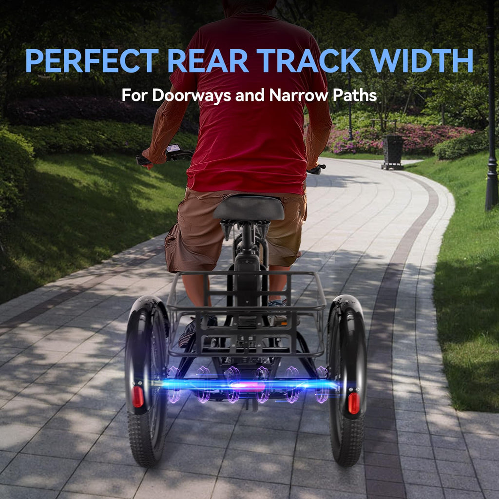 20'' Folding Electric Trike 750W 3-Wheel Bike with Removable Battery O17186
