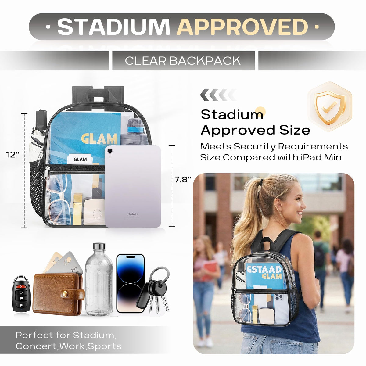 Clear Backpack 12x6x11 S923653