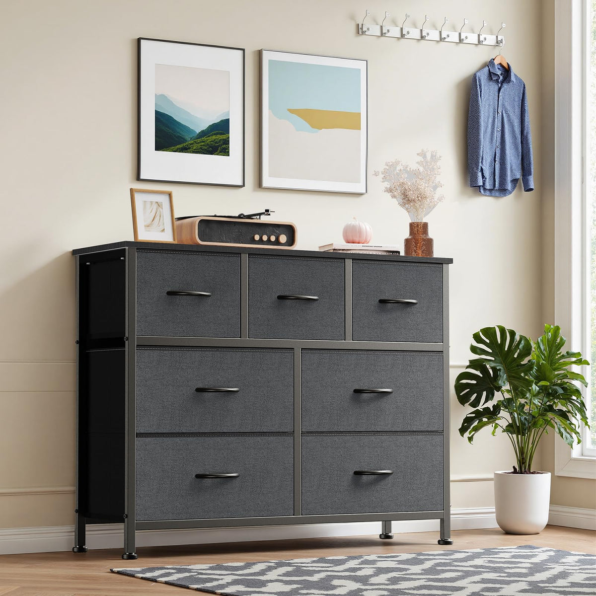 7 Drawer Fabric Dresser O629
