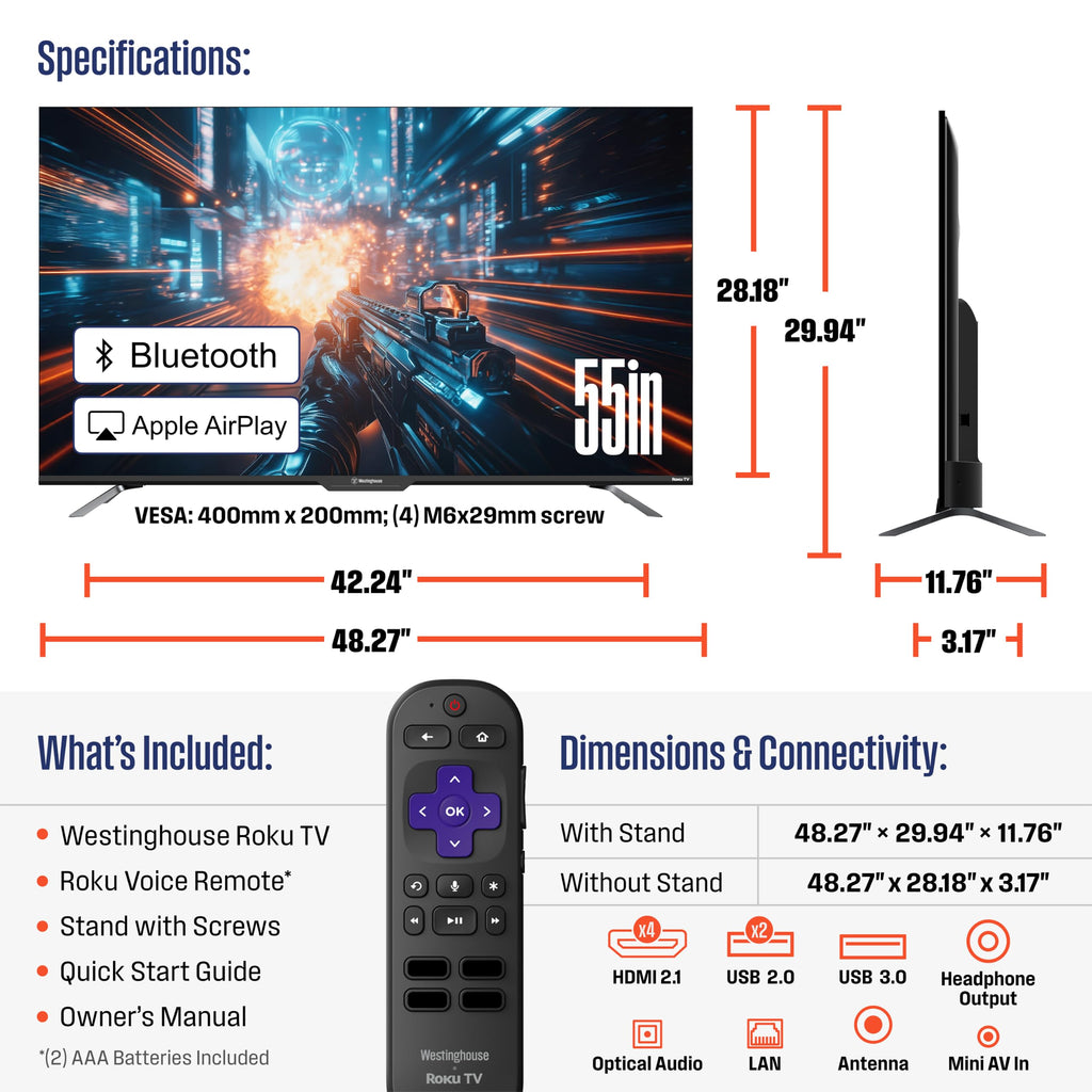 55 Inch Mini LED 4K UHD Smart TV M84556