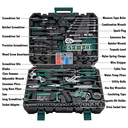 238-Piece Green Tool Set with Storage Box B9169