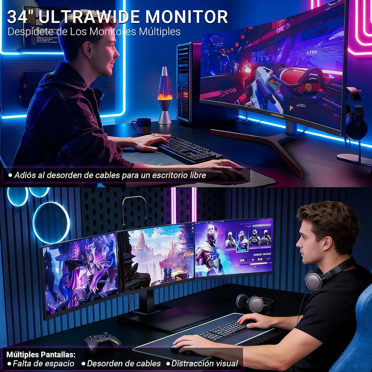 34 Inch Curved Ultrawide Gaming Monitor 180Hz UWQHD O6472