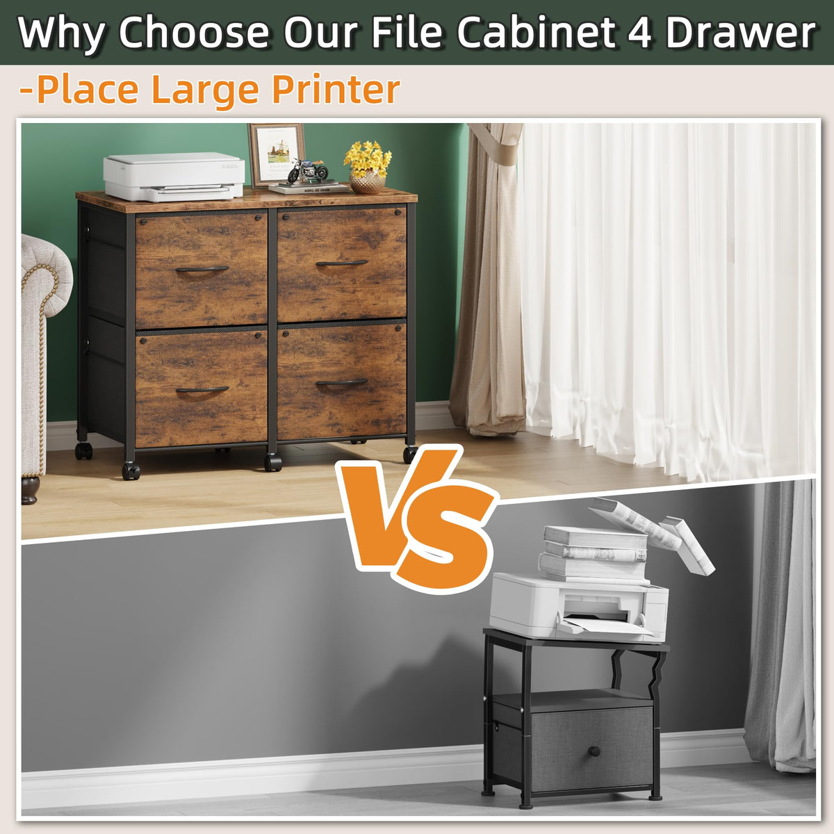 4 Drawer Mobile Lateral File Cabinet B2032