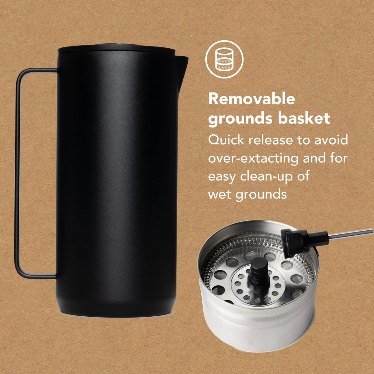 33oz Insulated French Press Coffee Maker F982615