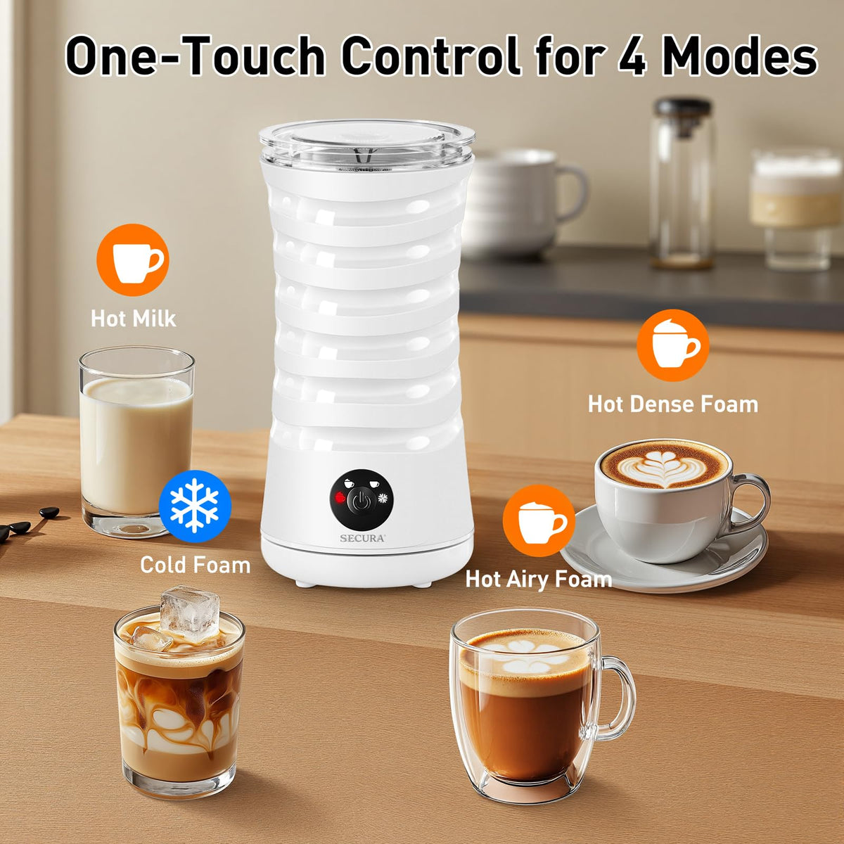 4-in-1 Electric Milk Frother White W327