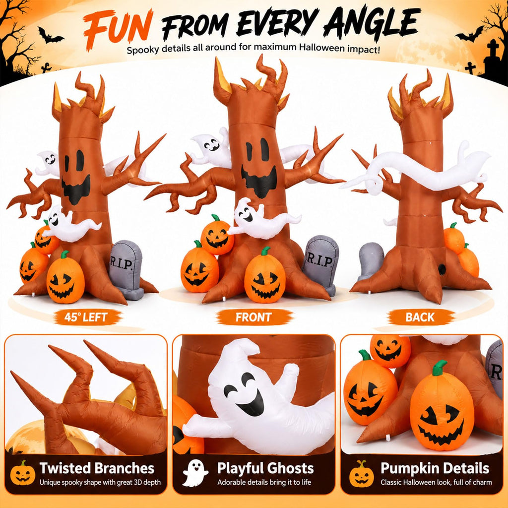 8FT Halloween Inflatable Ghost Tree Decoration R226