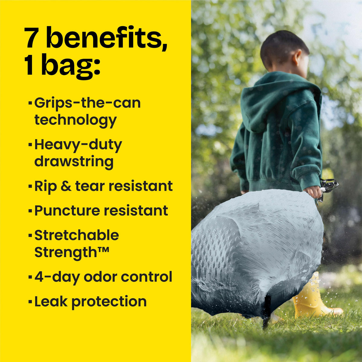 13 Gallon White Drawstring Trash Bags, 110 Count T2814