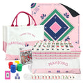 Pink Mahjong Game Set with 166 Tiles, Mat, 4 Racks and Bag U9497