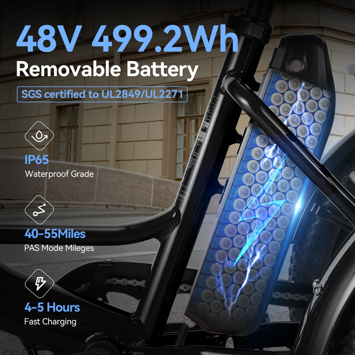 20'' Folding Electric Trike 750W 3-Wheel Bike with Removable Battery O17186