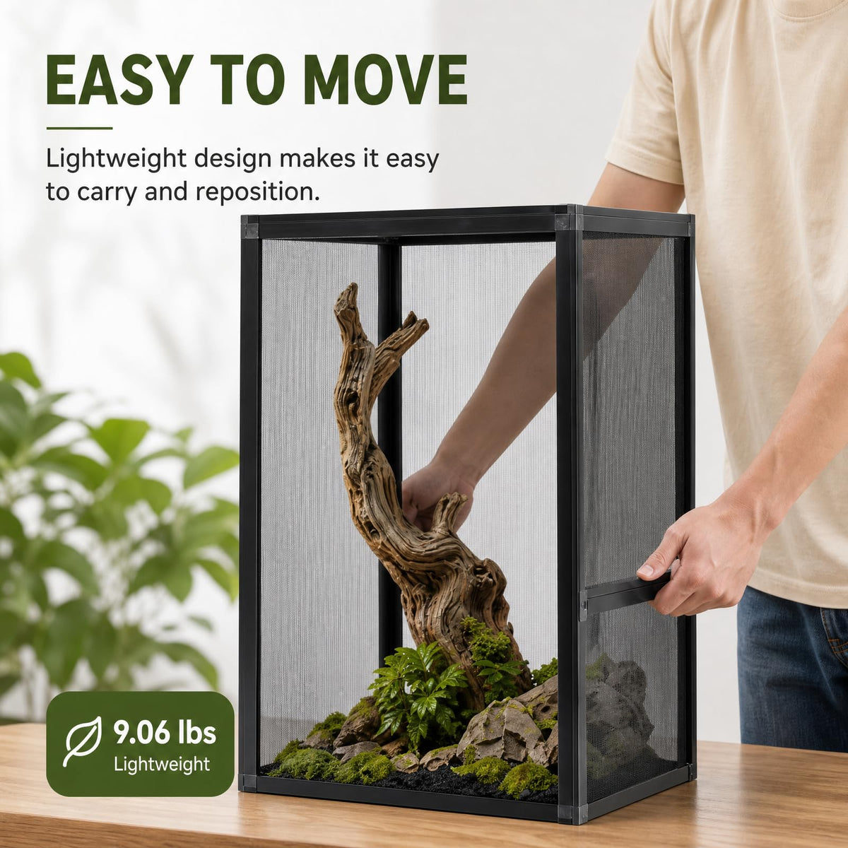 Aluminum Reptile Terrarium Enclosure with Locking Latches T276867