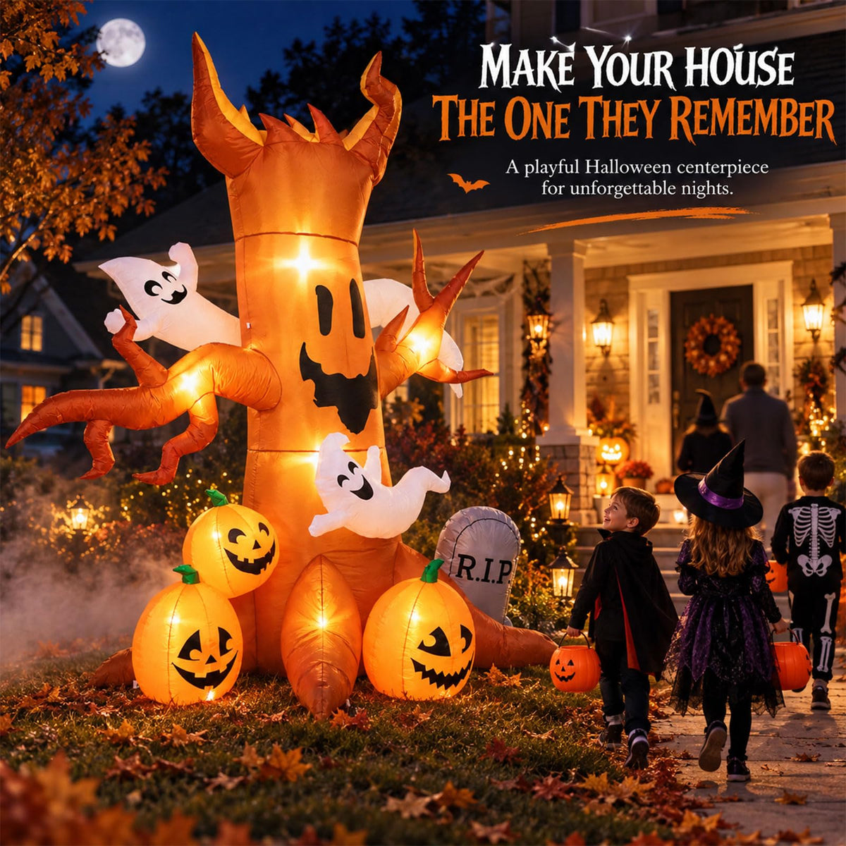 8FT Halloween Inflatable Ghost Tree Decoration R226