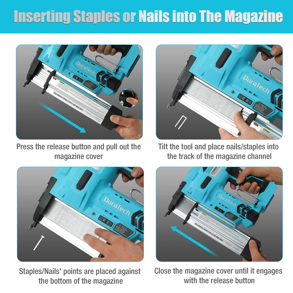 20V Cordless 18 Gauge 2-in-1 Nail Staple Gun H6873