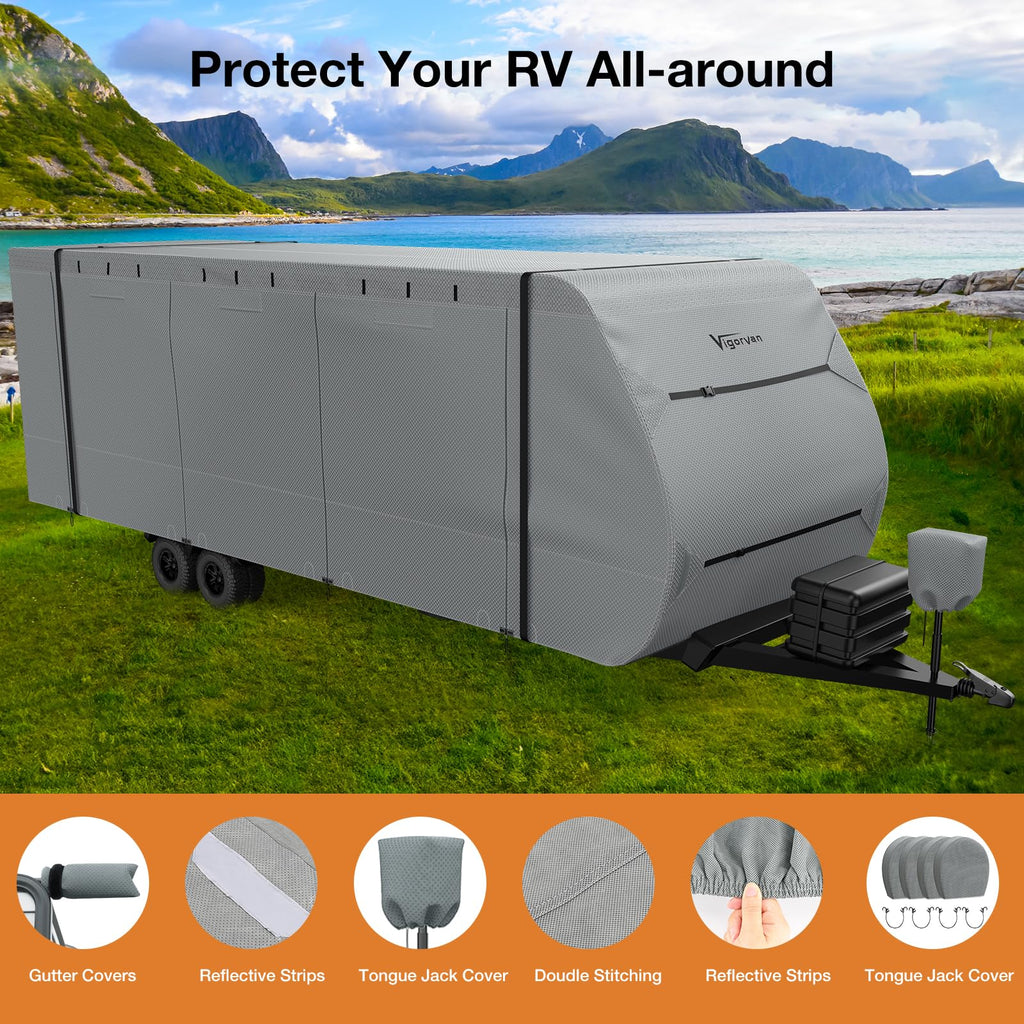 30-33FT Water-Resistant Travel Trailer RV Cover Y7132