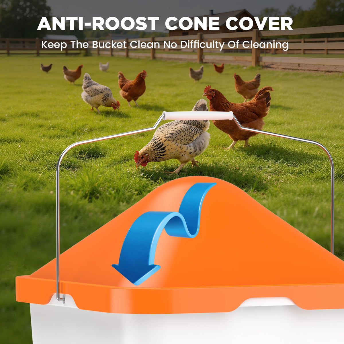 5 Gallons Chicken Waterer Bucket with Cups and Adjustable Legs G8821