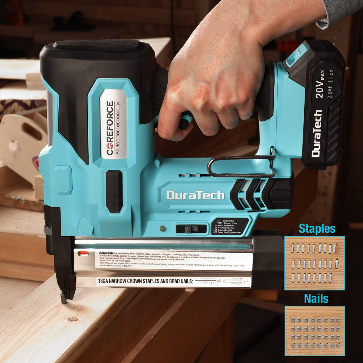 20V Cordless 18 Gauge 2-in-1 Nail Staple Gun H6873