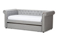 Light Beige Fabric Trundle Daybed E528337