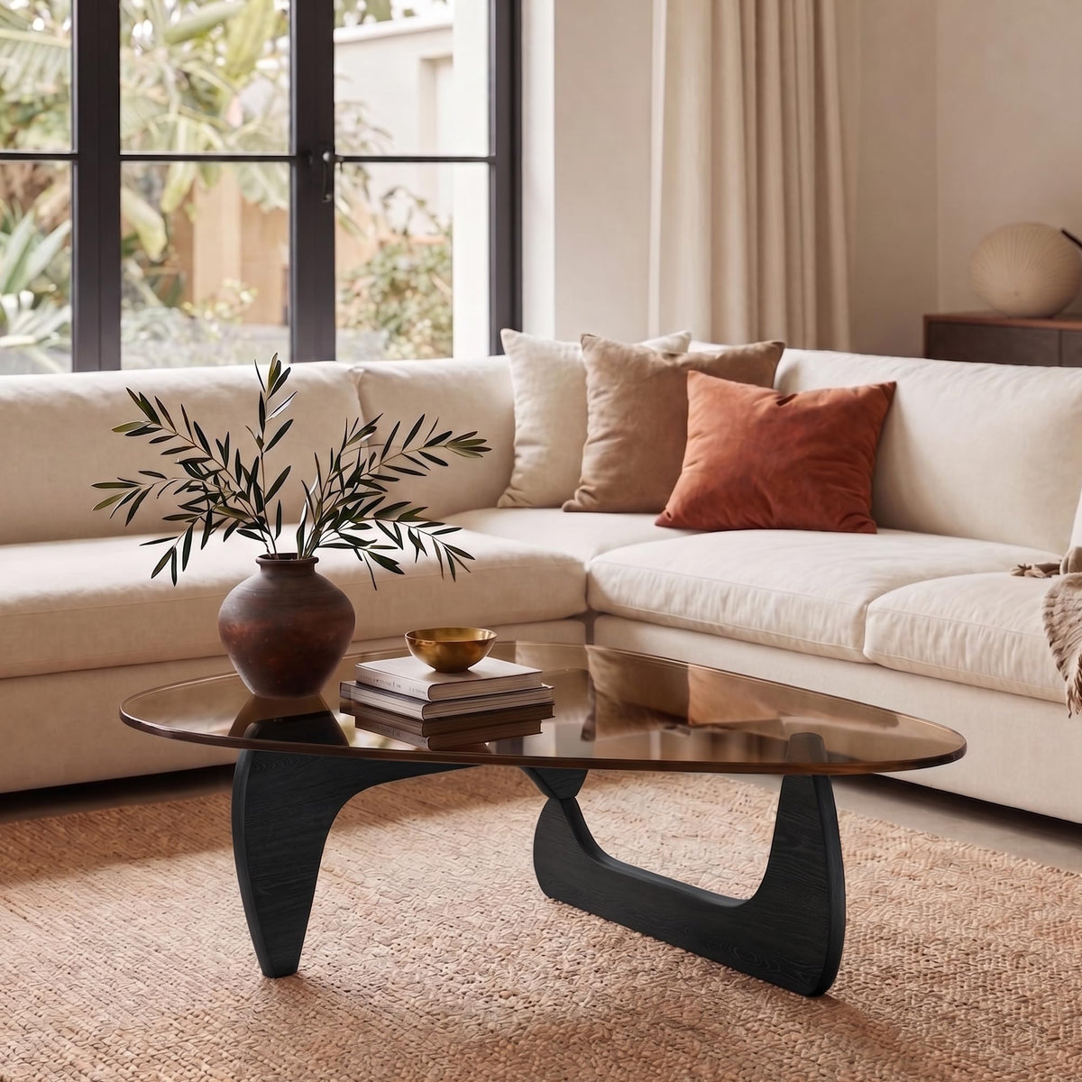 32" Black Tempered Glass Coffee Table W102296