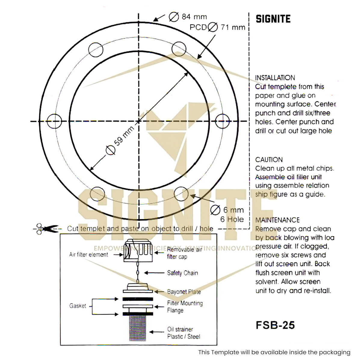 Flange Type Breathers Cap 25CFM/720 LPM 40 Micron Filtration 6 Hole Chrome Steel Alloy B692