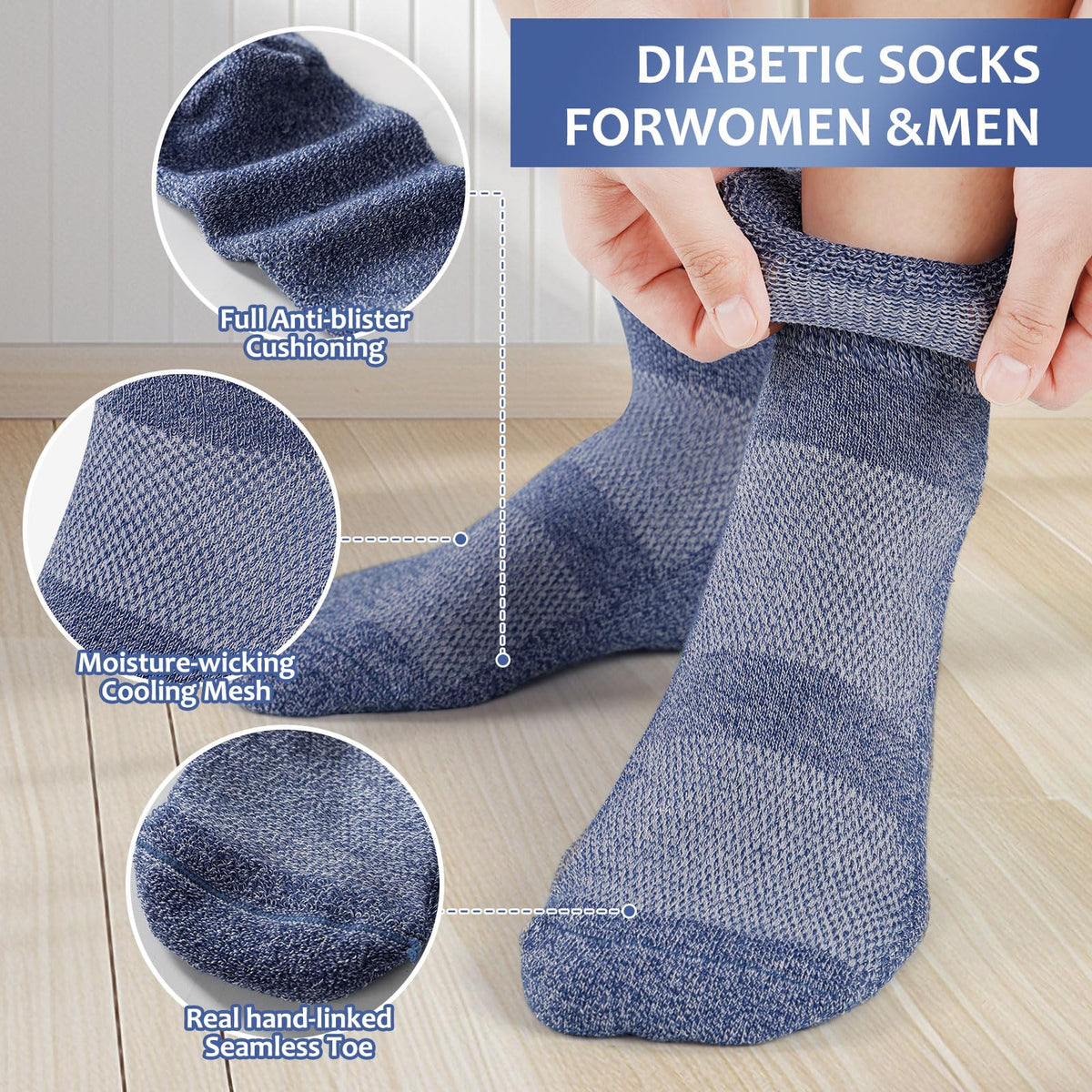 6 Pairs Bamboo Viscose Non Binding Ankle Diabetic Socks X57143